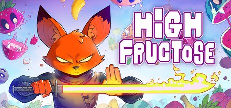 High Fructose key art: the Fox with a glowing blade surrounded by demon fruit